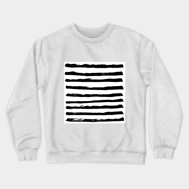 Ink Stripes Crewneck Sweatshirt by MarinaDemidova